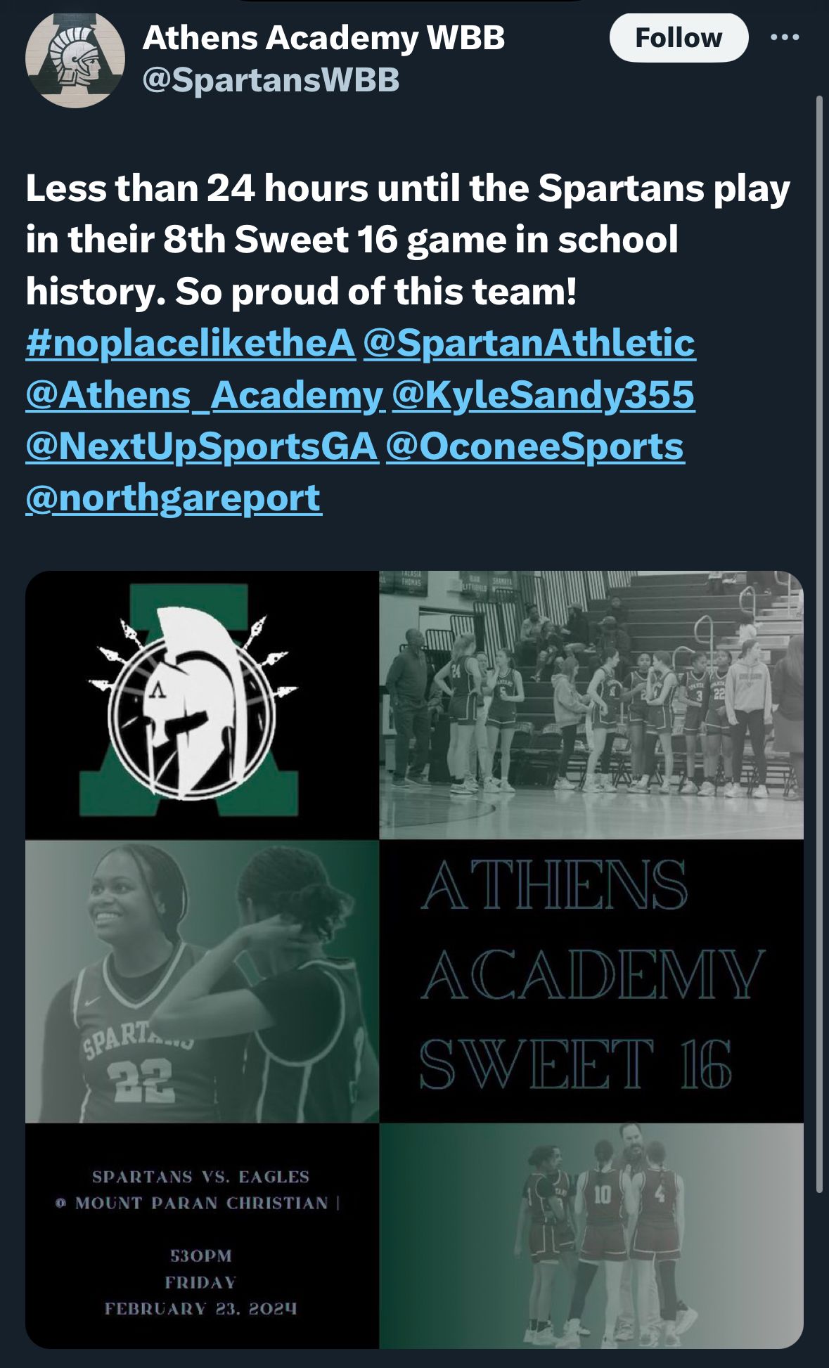 Athens Academy Girls Basketball